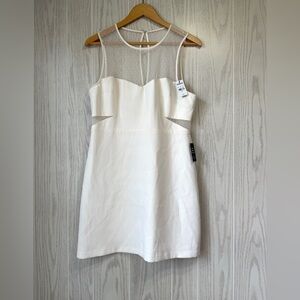 Express Dress Ivory Neck Cut Out Lace, Mini  Dress,Sleeveless Size 12 NWT